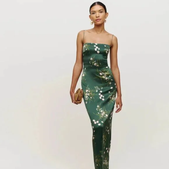Reformation Frankie Silk Dress in Benua